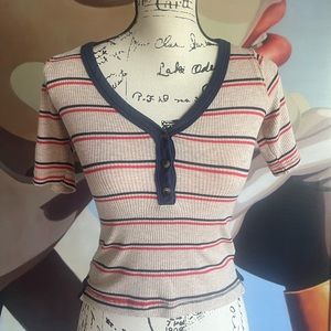 We The Free Striped Stretch Ringer T Shirt